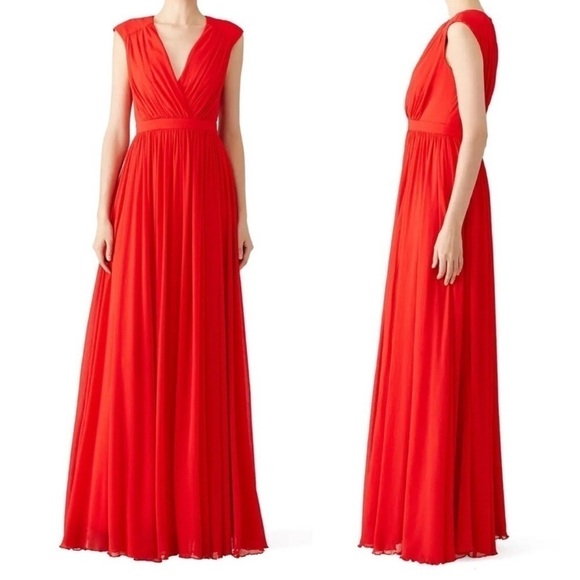 Badgley Mischka To Love Again Dress Long Formal Gown Size 10 Red - Picture 3 of 12